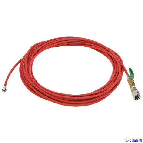 ■Asada 1/4PS洗管ホース コック付 20m SUSワンタッチカプラ仕様 HD03236(8067986)[法人限定][外直送元]