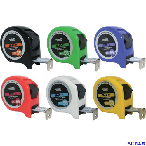 ■プロマート MK2 25 5.5m尺相当目盛付 6色セット 12個入 MKS2555S(8109815)×4[送料別途お見積り][法人限定][外直送]