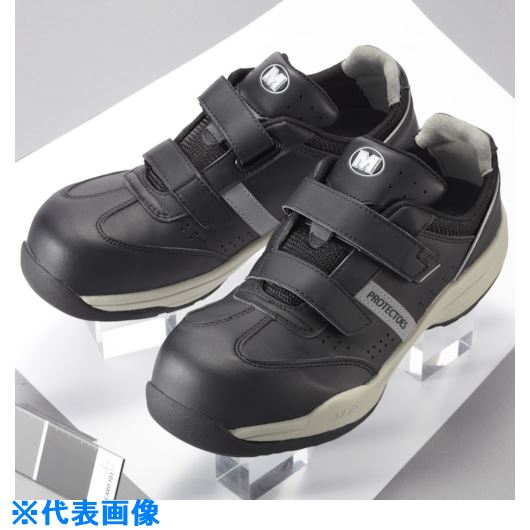 ■ミドリ安全 小指保護先芯入りスニーカー(マジックタイプ) PF－115 29.0 PF115BK29.0(8112283)[送料別途お見積り][法人限定][掲外取寄]