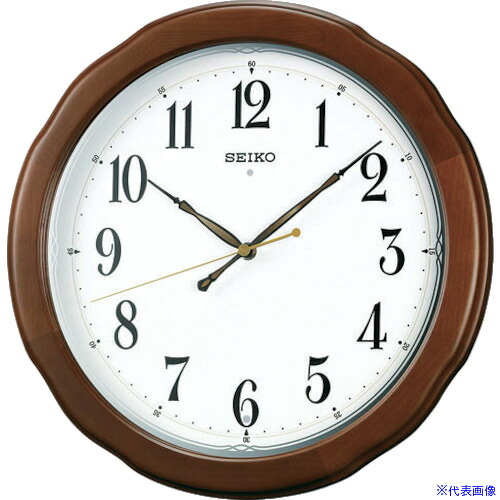 ■SEIKO 電波掛時計 木枠 KX326B(8132955)[送料別途お見積り][法人限定][掲外取寄]