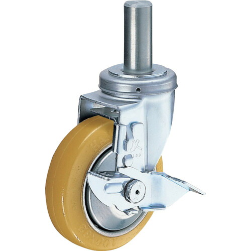 ■ハンマー 差込み式 旋回式ウレタン車輪(ナイロンホイール・ボールベアリング)150mm SP付 413SKURB150(8142365)[送料別途お見積り][法人限定][掲外取寄]