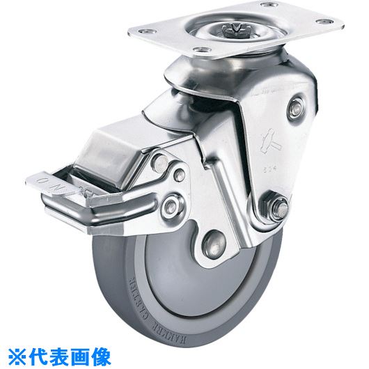 ■ハンマー オールステンレスクッションキャスター旋回式ウレタン車輪125mm 線径2.3 SP付 935S0EUZ125S23(8144485)[送料別途お見積り][法人限定][掲外取寄] 8,255円