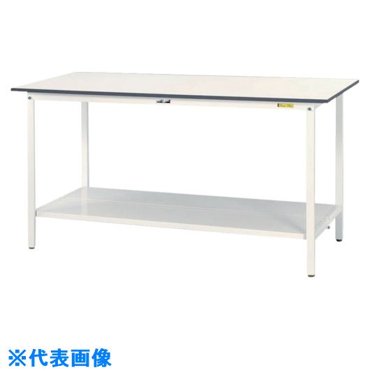 ■ヤマテック 軽量作業台 ワークテーブル150シリーズ 固定式 全面棚板付 W600×D600×H950mm シルキーホワイト SUPH660TTWW(8178215)[法人限定][外直送元]
