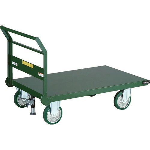 ■TRUSCO 鋼鉄製運搬車 1トン 1200X750 緑 ストッパー付 SH101S(8185168)[法人限定][直送元]