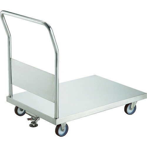 ■TRUSCO オールステンレス台車 1200X750 φ100NU ストッパー付 AS1100NUS(8189386)[法人限定][直送元]