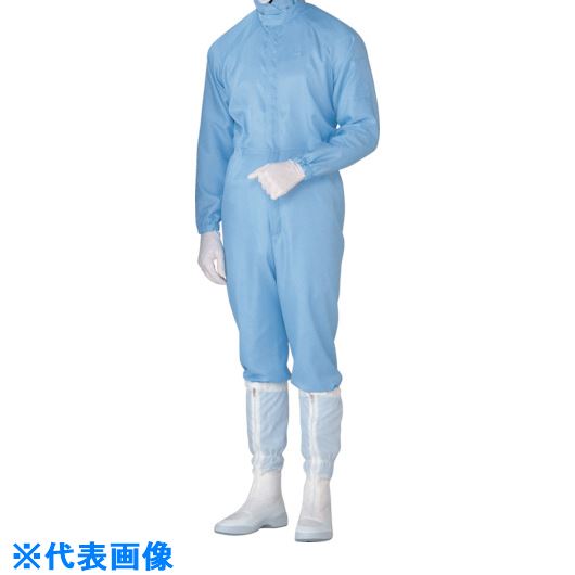 ■ミドリ安全 立体裁断構造超静電クリーンウェア ブルー M C1515BM(8258952)[送料別途お見積り][法人限定][掲外取寄]