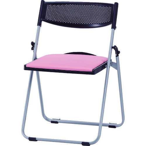 ■TOKIO アルミパイプ椅子 座面パッド付折りたたみチェア パステルピンク NFA700PP(8358499)[送料別途お見積り][法人限定]