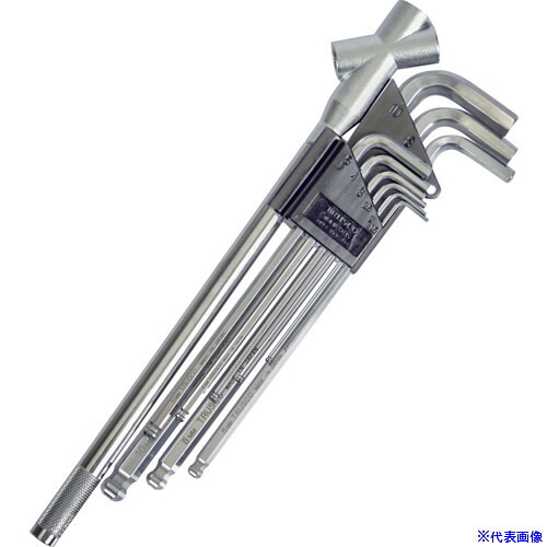 ■TRUSCO 角曲げボールポイント六角棒レンチセット 9本組 トリプルハンドル付 TBRK9HS(8371271)