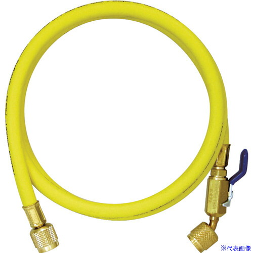 ■Asada 1/4 チャージングホースプラス2 ボールバルブ付 244cm 黄 Y29096(8521159)[送料別途お見積り][法人限定][掲外取寄]｜セミプロＤＩＹ店ファースト