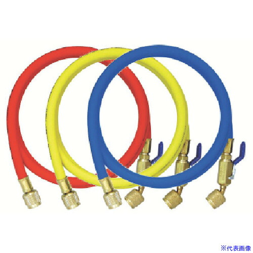 ■Asada R410A用チャージングホースプラス2 BV付 92cm 3P Y29993(8521178)[送料別途お見積り][法人限定][掲外取寄]
