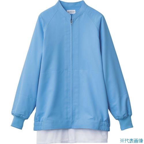 ■サンペックス 長袖ジャンパー 食品工場 白衣 衛生 サックス LL VP525LL(8552221)