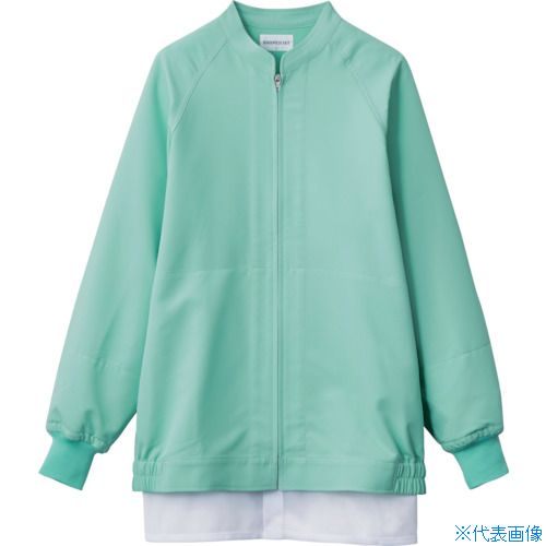 ■サンペックス 長袖ジャンパー 食品工場 白衣 衛生 グリーン 4L VP5264L(8552232)
