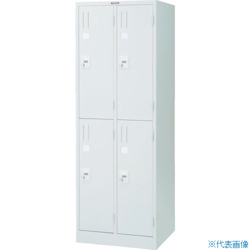 ■TRUSCO 手ぶらキーロッカー 4人用2列2段 608X515X1790 W色 WKL22(8557810)[法人限定][直送元]