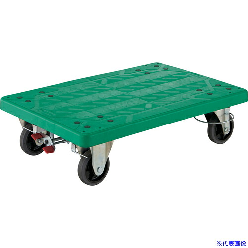 ■TRUSCO 樹脂製平台車 グランカート 自在2輪・固定2輪リングストッパー付 均等荷重200kg TP715JKRS4(8564213)