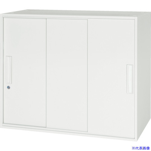 ■DAISHIN 壁面収納庫 3枚引戸型 上下兼用W800 ホワイト V84507TS(8569635)[法人限定][外直送元]