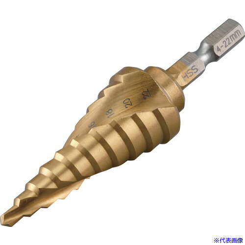 ■RELIEF 六角軸 スパイラルステップドリル φ4－22mm 10段 27566(8592466)