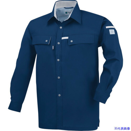 ■ジーベック 長袖シャツ1553-19-5L 1553195L(8602146)[送料別途見積り][法人・事業所限定][掲外取寄]