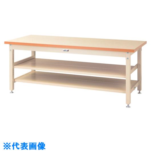 ■ヤマテック 重量作業台 ワークテーブル スーパータイプ 全面棚板付 W1800&times;D900&times;H740mm ヤマテックアイボリー SSM1890TTS2II(8683286)[法人限定][外直送元]｜セミプロＤＩＹ店ファースト