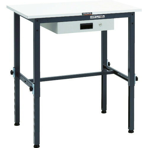 ■TRUSCO 軽荷重作業台高さ調節式(150kg)AEM型 900X600XH650～950 薄型1段引出付 ダークグレー色 AEM0960UDK1DG(8688624)[法人限定][直送元]｜セミプロＤＩＹ店ファースト