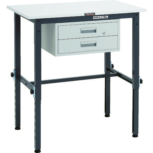■TRUSCO 軽荷重作業台高さ調節式(150kg)AEM型 900X600XH650～950 2段引出付 ダークグレー色 RAEM0960F2DG(8688732)[法人限定][直送元] 39,111円