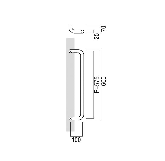 ユニオンドアハンドル 押し棒タイプ 品番：G1152-26-038-B(直送品、扉