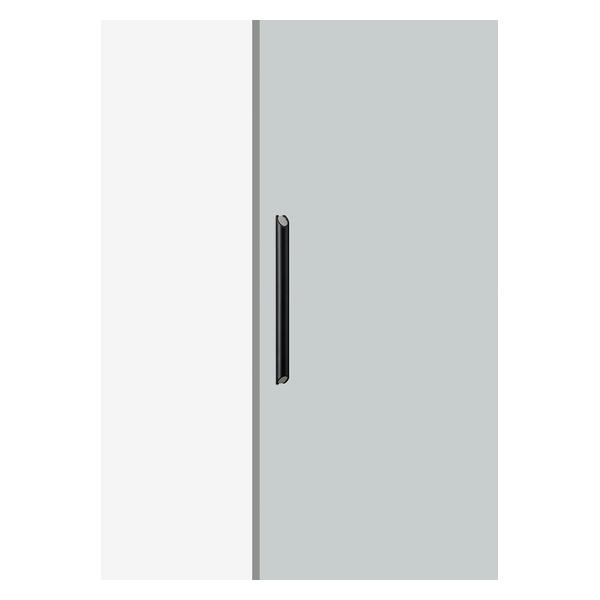 UNION(ユニオン) ドアハンドル ケアハンドル H1187-51-651-L400 ABS ブラックペイント＋アルミ ユニフロストシルバー[ネオイズム]