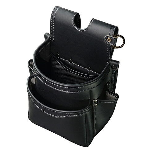 ◆フジ矢 腰袋2段（黒金）LIGHT PU LEATHER SERIES AB-22BG