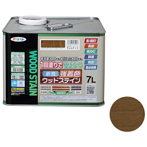 ◆アサヒペン 水性強着色ウッドステイン 7L ウォルナット
