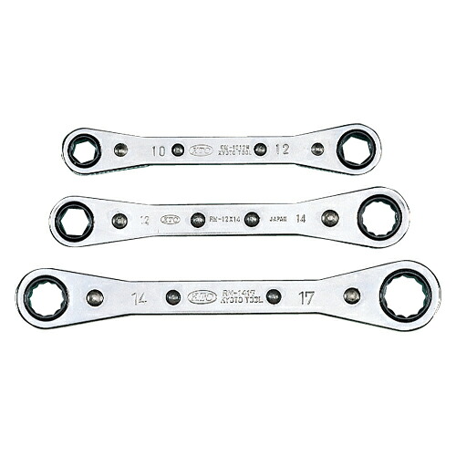 ◆京都機械工具 KTC 板ラチェットメガネレンチS RM03