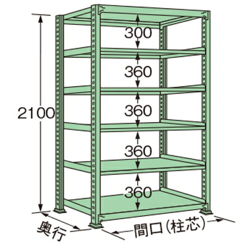 扶桑金属工業 中量ラック ME2115S06T 棚 単連:単体タイプ