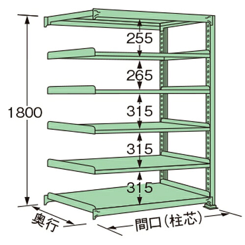 扶桑金属工業 中量ラック MS1809M06R 単連:連結タイプ 棚：6段(天板含む) [法人限定][送料別途お見積り]｜セミプロＤＩＹ店ファースト