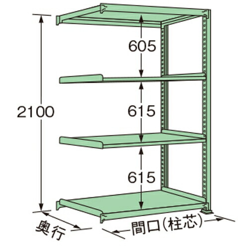 扶桑金属工業 中量ラック MS2109S04R 単連:連結タイプ 棚：4段(天板含む) [法人限定][送料別途お見積り]