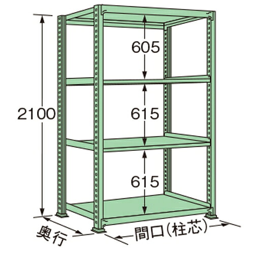 扶桑金属工業 中量ラック MS2118S04T 単連:単体タイプ 棚：4段(天板含む) [法人限定][送料別途お見積り]｜セミプロＤＩＹ店ファースト