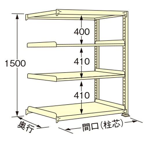 扶桑金属工業 中量ラック WE1509L04R 単連:連結タイプ 棚：4段(天板含む) [法人限定][送料別途お見積り] 18,728円