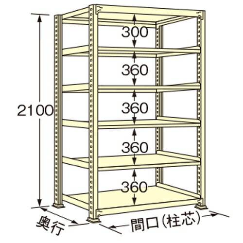 扶桑金属工業 中量ラック WE2115L06T 単連:単体タイプ 棚：6段(天板含む) [法人限定][送料別途お見積り]