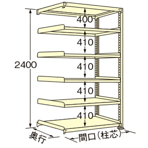 超美品 扶桑金属工業 中量ラック WE2418L06R 単連:連結タイプ 棚