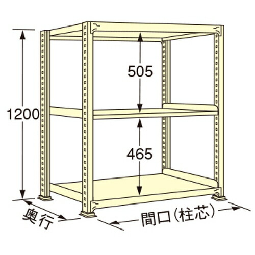 扶桑金属工業 中量ラック WS1218S03T 単連:単体タイプ 棚：3段(天板含む) [法人限定][送料別途お見積り]｜セミプロＤＩＹ店ファースト