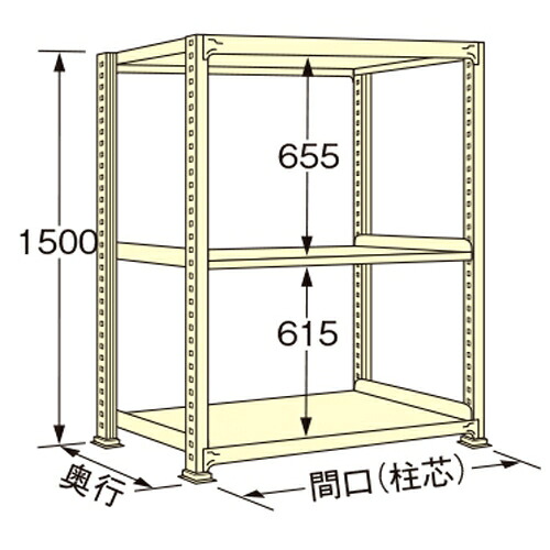 扶桑金属工業 中量ラック WS1509M03T 単連:単体タイプ 棚：3段(天板含む) [法人限定][送料別途お見積り]｜セミプロＤＩＹ店ファースト