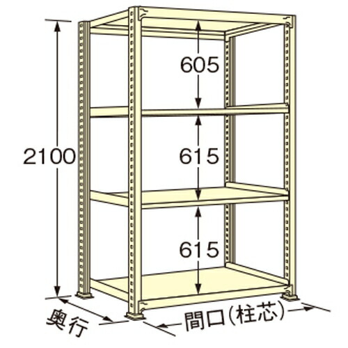 扶桑金属工業 中量ラック WS2118S04T 単連:単体タイプ 棚：4段(天板含む) [法人限定][送料別途お見積り]｜セミプロＤＩＹ店ファースト