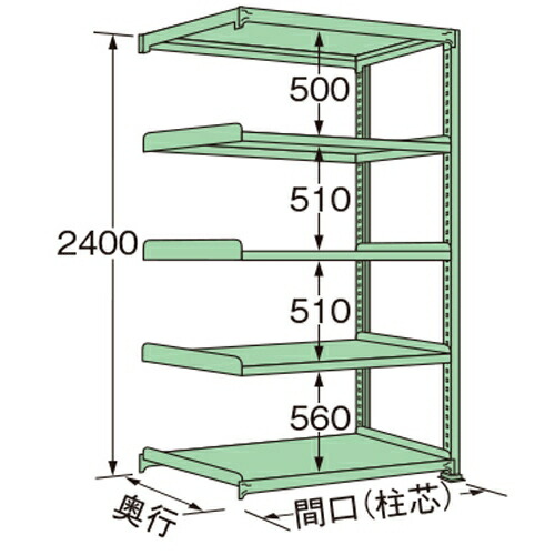 扶桑金属工業 中量ラック ML2418K05R 単連:連結タイプ 棚