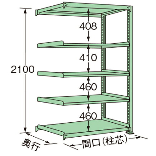 扶桑金属工業 中量ラック MM2109L05R 単連:連結タイプ 棚：5段(天板含む) [法人限定][送料別途お見積り]
