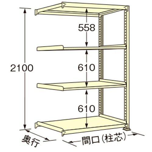 扶桑金属工業 中量ラック WG2109J04R 単連:連結タイプ 棚