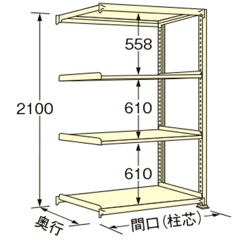 扶桑金属工業 中量ラック WG2112M06R 単連:連結タイプ 棚：6段(天板