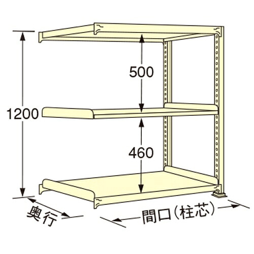 扶桑金属工業 中量ラック WL1212M03R 単連:連結タイプ 棚：3段(天板含む) [法人限定][送料別途お見積り]