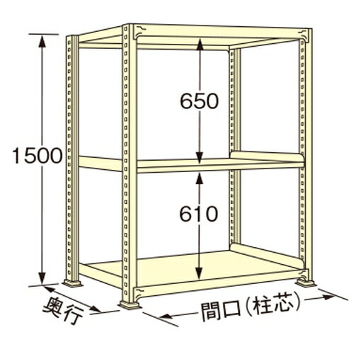 扶桑金属工業 中量ラック WL1515L03T 単連:単体タイプ 棚：3段(天板含む) [法人限定][送料別途お見積り]｜セミプロＤＩＹ店ファースト