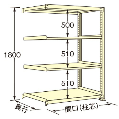 扶桑金属工業 中量ラック WL1815M04R 単連:連結タイプ 棚：4段(天板含む) [法人限定][送料別途お見積り]