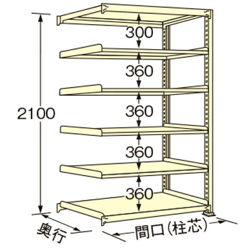 扶桑金属工業 中量ラック WL2118J06R 単連:連結タイプ 棚：6段(天板含む) [法人限定][送料別途お見積り]