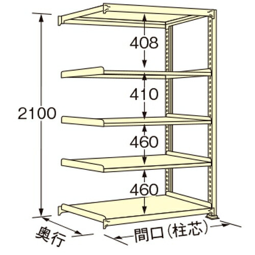 SALE／59%OFF】 扶桑金属工業 中量ラック WM2118K05R 単連:連結タイプ 棚