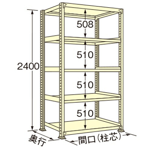 最大84％オフ！ 扶桑金属工業 中量ラック WM2418J05T 単連:単体タイプ 棚