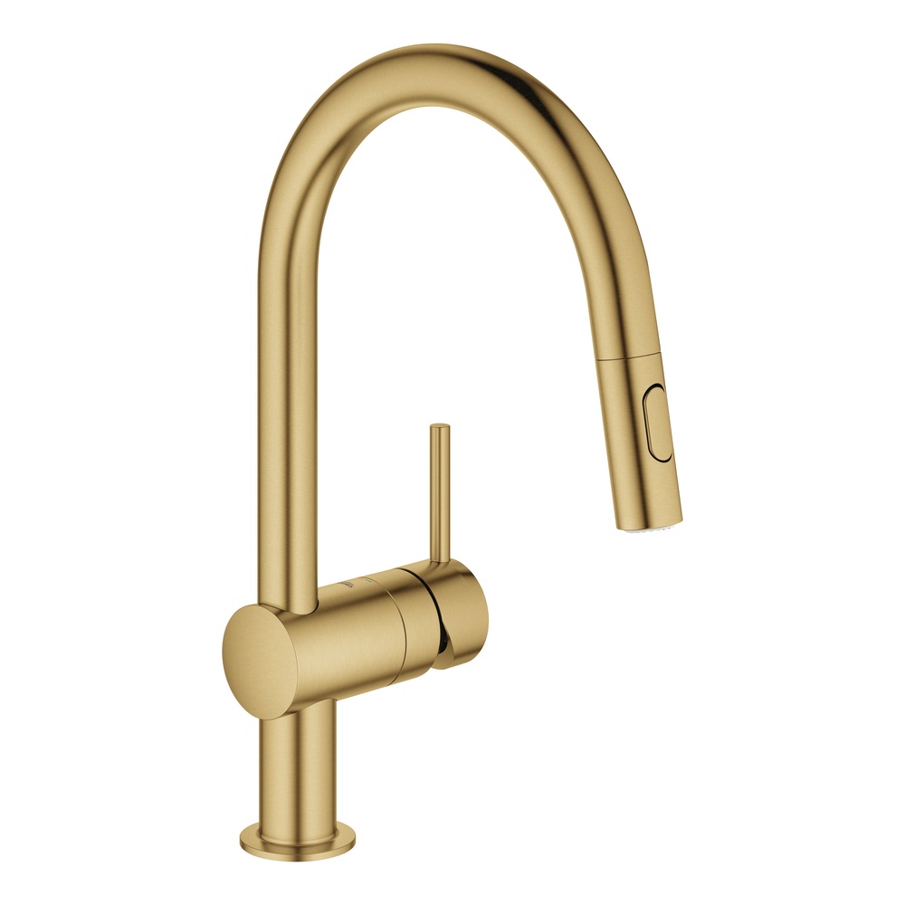 GROHE(グローエ) ミンタ:シングルレバーキッチン混合栓 (ヘッド引出タイプ) ブラッシュドクールサンライズ 32321GN2J-2